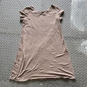 Eileen Fisher Taupe Short-Sleeve Mini Dress